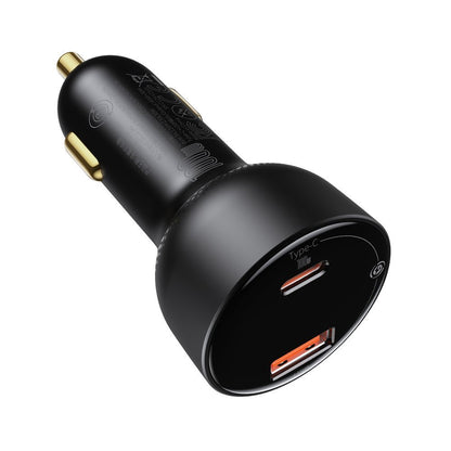 Auto punjač s USB-C kabelom Baseus Superme, 100W, 5A, 1 x USB-A - 1 x USB-C, Crni TZCCZX-01