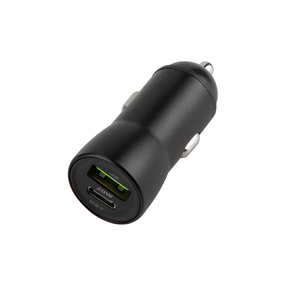 Auto punjač s Lightning kabelom MaXlife MXCC-04, 20W, 3A, 1 x USB-A - 1 x USB-C, Crni