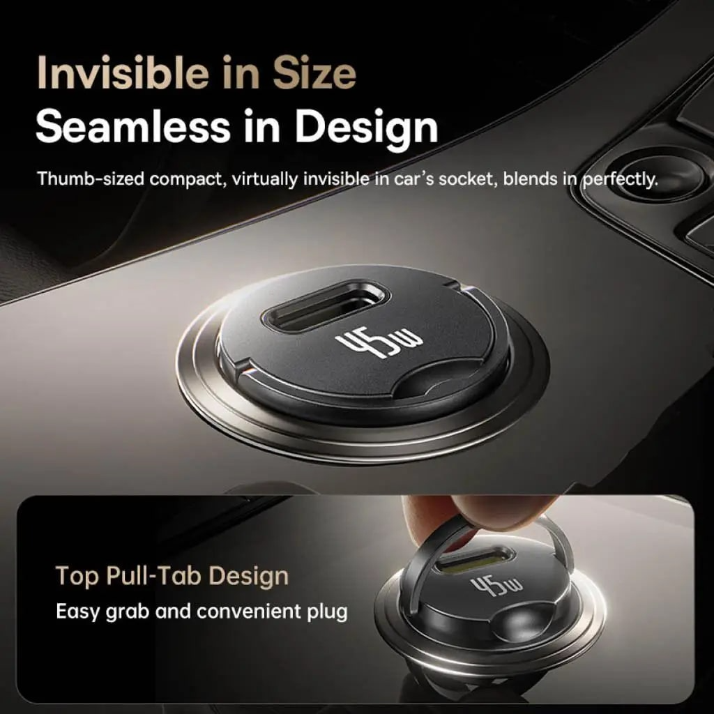 Auto punjač s USB-C kabelom Baseus PrimeTrip VP2, 45W, 3A, 1 x USB-C, Crni C0206800