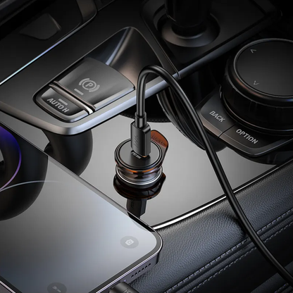 Auto punjač s Lightning kabelom HOCO NZ16, 30W, 3A, 1 x USB-C, Sivi