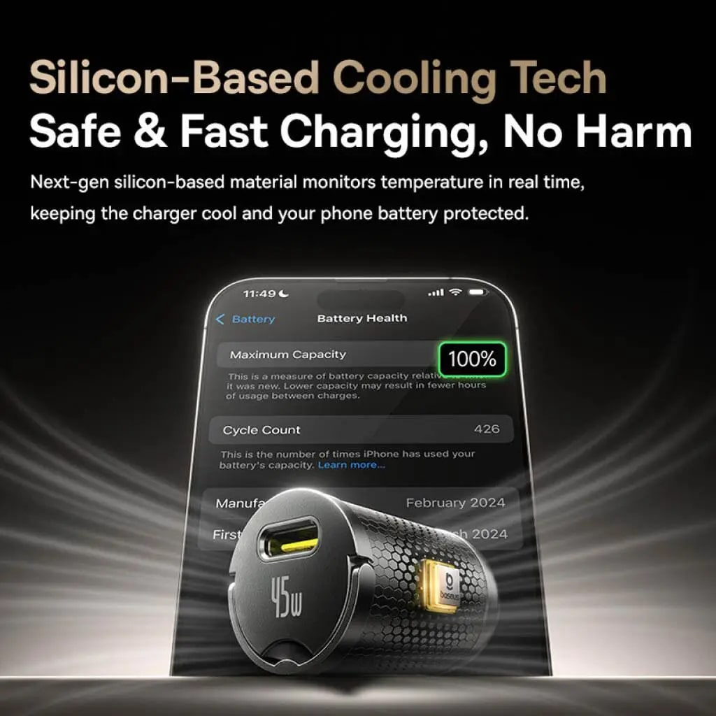 Auto punjač s USB-C kabelom Baseus PrimeTrip VP2, 45W, 3A, 1 x USB-C, Crni C0206800