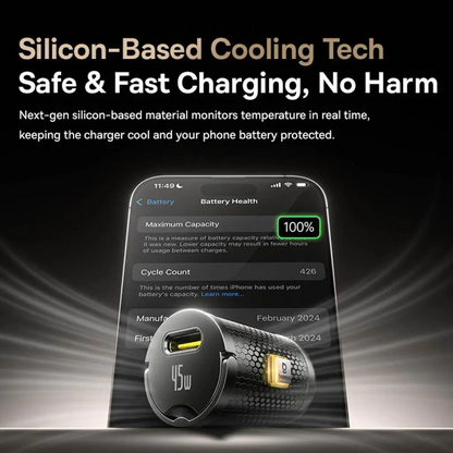 Auto punjač s USB-C kabelom Baseus PrimeTrip VP2, 45W, 3A, 1 x USB-C, Crni C0206800