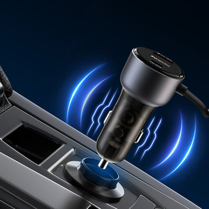 Auto punjač s Lightning kabelom Yesido Y57, 50W, 3A, 1 x USB-A - 1 x USB-C, Crni