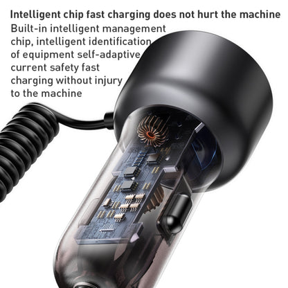 Auto punjač s USB-C / Lightning kabelom Yesido Y58 Display, 60W, 3A, 1 x USB-A - 1 x USB-C, Sivi