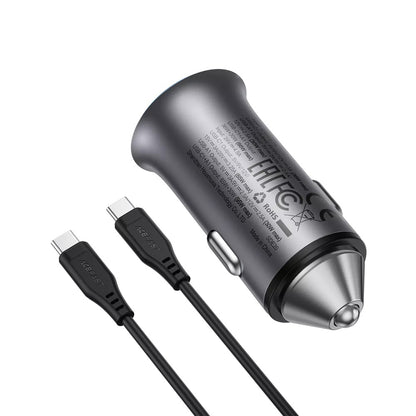 Auto punjač s USB-C kabelom Acefast B16, 95W, 3.25A, 1 x USB-A - 1 x USB-C, Sivi