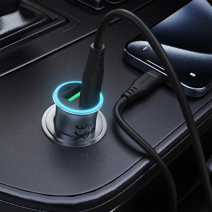 Auto punjač s USB-C kabelom Acefast B16, 95W, 3.25A, 1 x USB-A - 1 x USB-C, Sivi