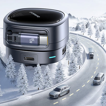 Auto punjač s USB-C kabelom Baseus PrimeTrip VR1, 60W, 3A, 1 x USB-A - 1 x USB-C, Crni C00069001121-00