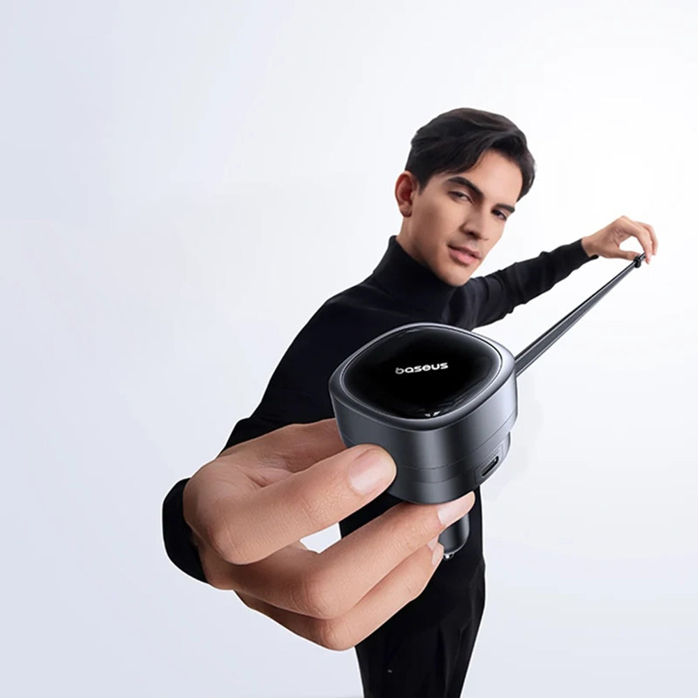 Auto punjač s USB-C kabelom Baseus PrimeTrip VR1, 60W, 3A, 1 x USB-A - 1 x USB-C, Crni C00069001121-00