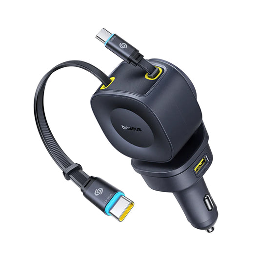 Auto punjač s USB-C kabelom Baseus PrimeTrip VR2 Max, 163W, 3A, 1 x USB-A - 1 x USB-C, Crni P10162701313-00