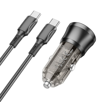Auto punjač s USB-C kabelom Borofone BZ25 Journey, 38W, 3A, 1 x USB-A - 1 x USB-C, Crni