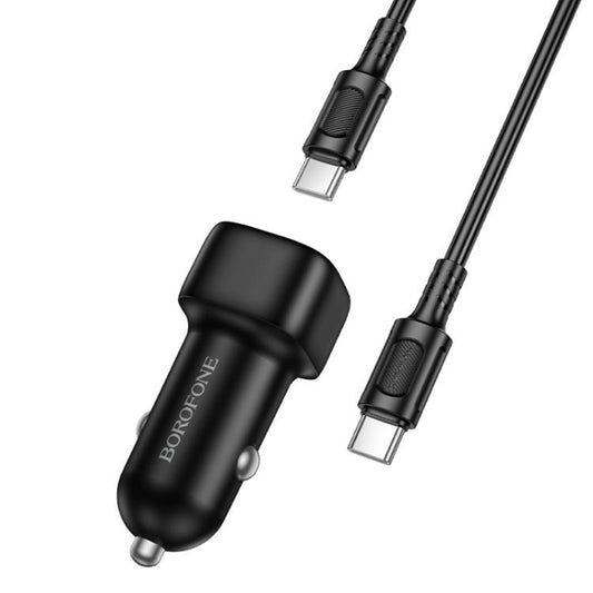Auto punjač s USB-C kabelom Borofone BZ34B Cloud, 20W, 3A, 1 x USB-A - 1 x USB-C, Crni