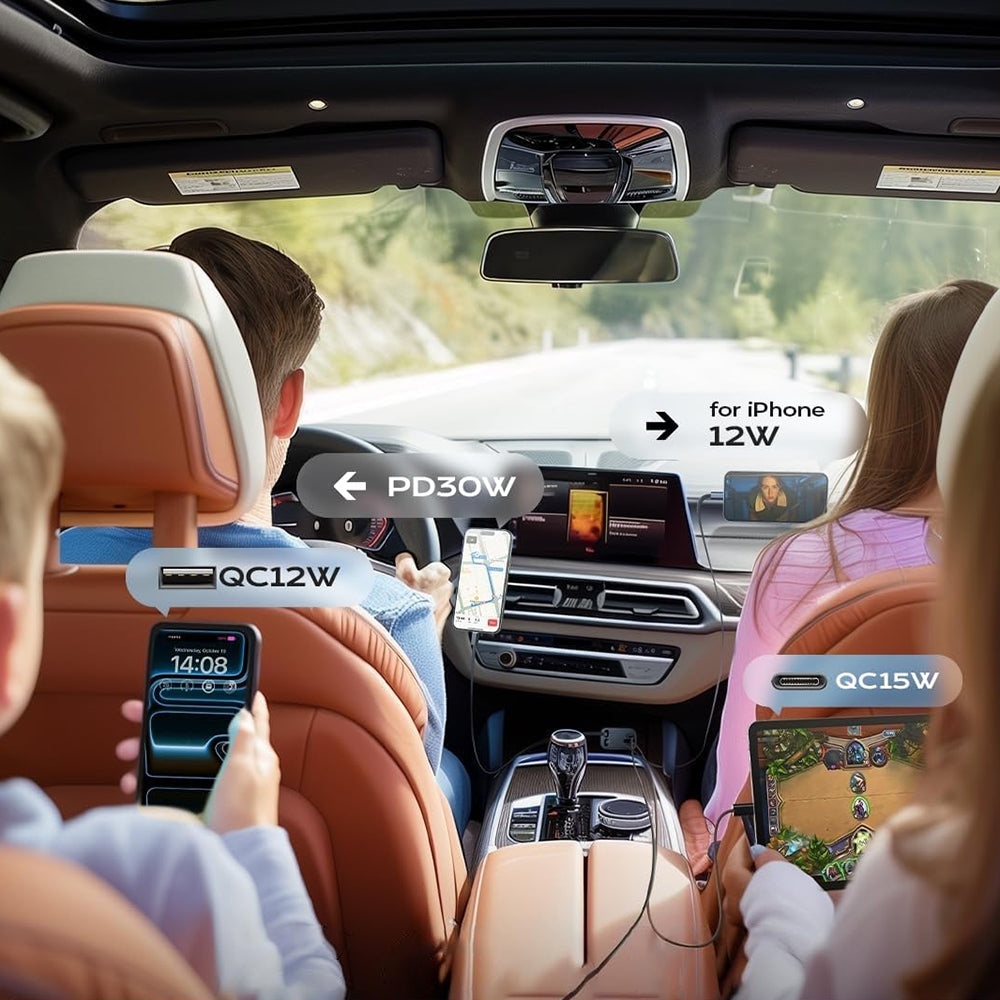 Auto punjač s USB-C / Lightning kabelom Lisen, 69W, 3A, 1 x USB-A - 1 x USB-C, Crni YL0224040031