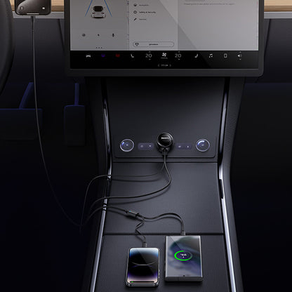 Auto punjač s USB-C / Lightning kabelom Yesido Y61, 53W, 3A, 1 x USB-A, Crni