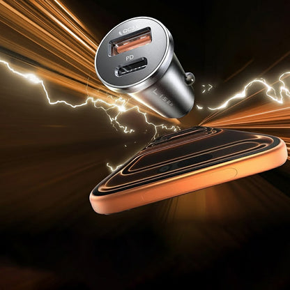 Auto punjač s USB-C kabelom Lisen, 51W, 3A, 1 x USB-A - 1 x USB-C, Tamno plavi YL0223080047