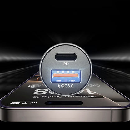 Auto punjač s USB-C kabelom Lisen, 51W, 3A, 1 x USB-A - 1 x USB-C, Tamno plavi YL0223080047