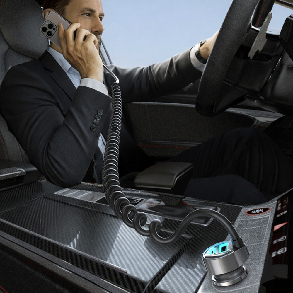 Auto punjač s USB-C kabelom Lisen, 90W, 3A, 1 x USB-A - 1 x USB-C, Crni YL0223120020