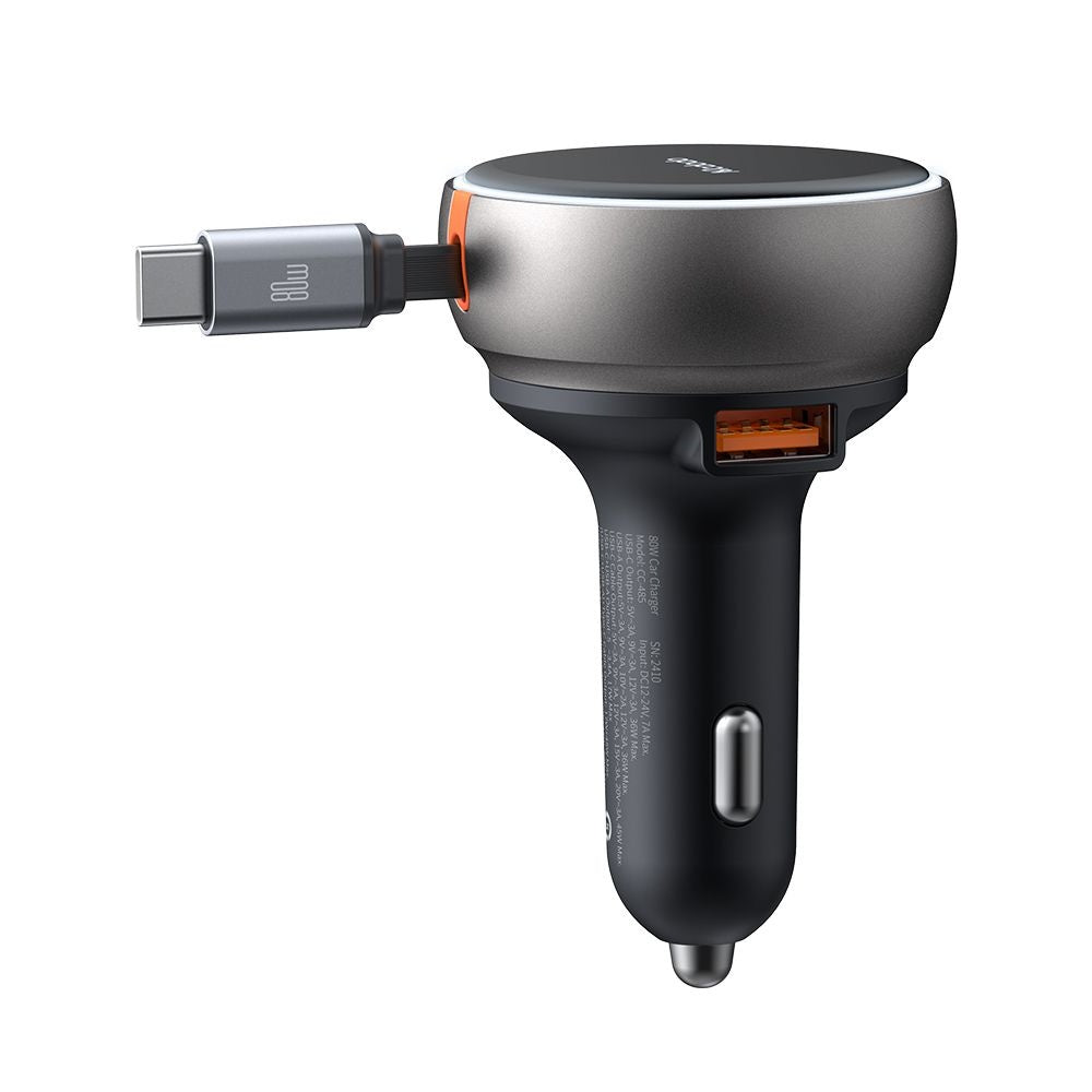 Auto punjač s USB-C kabelom McDodo CC-4850, 80W, 3A, 1 x USB-A - 1 x USB-C, Crni