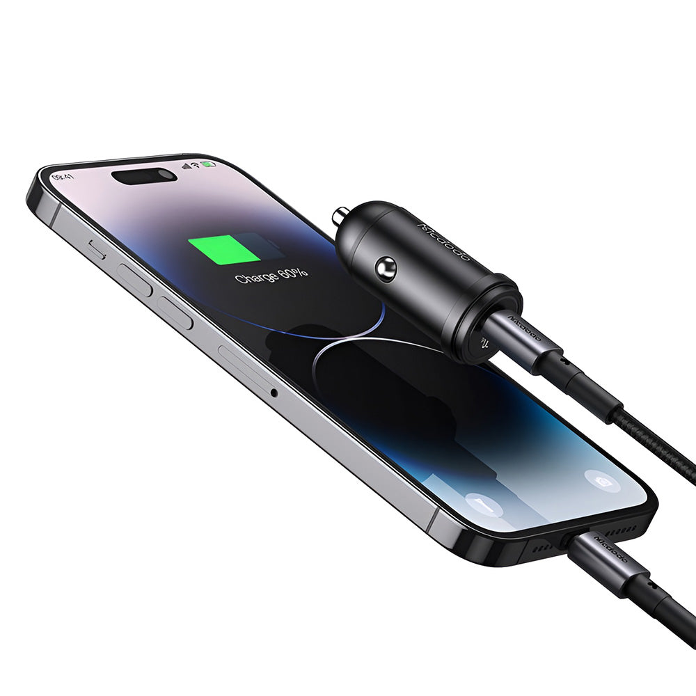 Auto punjač s USB-C kabelom Mcdodo CC-7495, 45W, 3A, 1 x USB-C, Crni