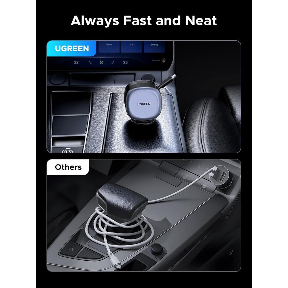 Auto punjač s USB-C kabelom UGREEN EC601, 75W, 3A, 1 x USB-A - 1 x USB-C, Sivi