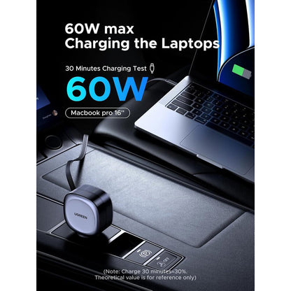 Auto punjač s USB-C kabelom UGREEN EC601, 75W, 3A, 1 x USB-A - 1 x USB-C, Sivi