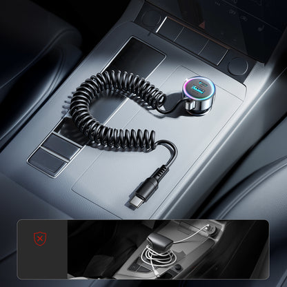 Auto punjač s USB-C kabelom Joyroom JR-CL07, 90W, 3A, 1 x USB-A - 1 x USB-C, Crni
