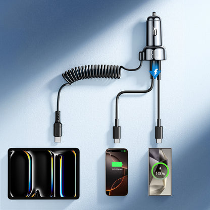 Auto punjač s USB-C kabelom Joyroom JR-CL07, 90W, 3A, 1 x USB-A - 1 x USB-C, Crni