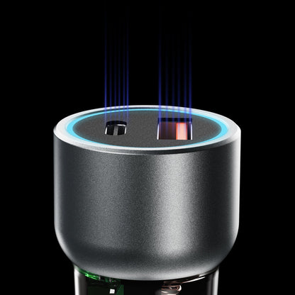 Auto punjač Dudao R4T, 30W, 3A, 1 x USB-A - 1 x USB-C, Sivi