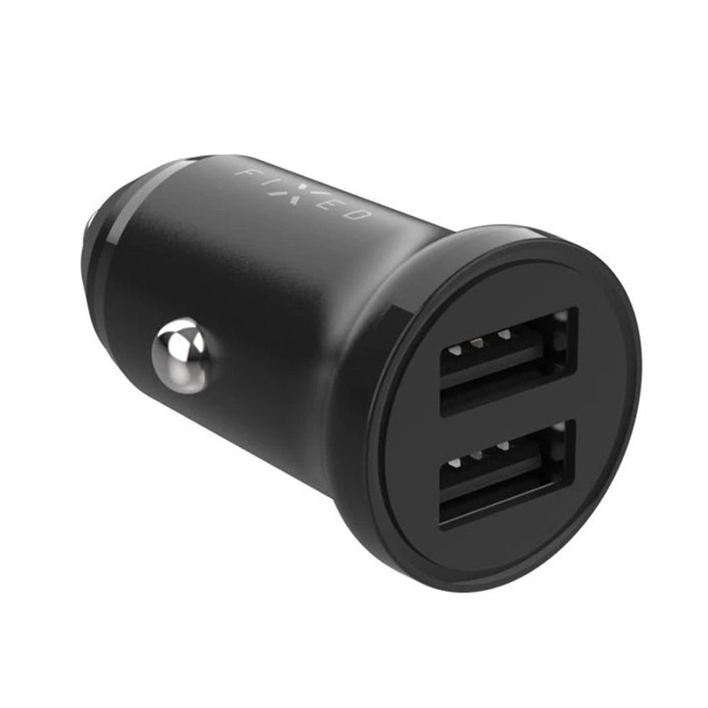 Auto punjač Fixed, 15.5W, 3A, 2 x USB-A, Crni