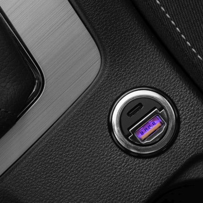 Auto punjač Fixed, 30W, 3A, 1 x USB-A - 1 x USB-C, Crni