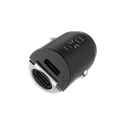 Auto punjač Fixed, 30W, 3A, 2 x USB-C, Crni