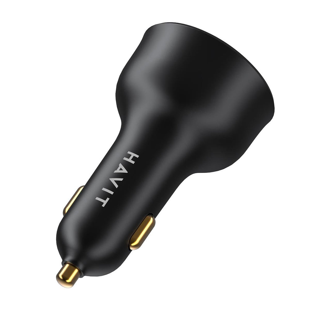 Auto punjač HAVIT CC100W Display, 100W, 5A, 1 x USB-A - 1 x USB-C, Crni