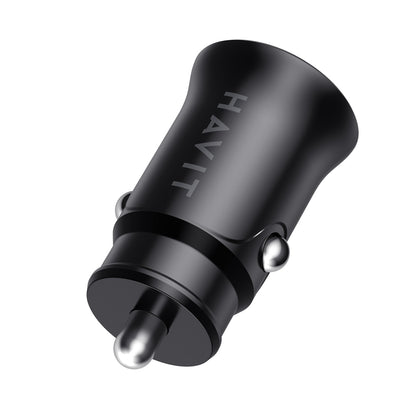 Auto punjač HAVIT CC2022, 20W, 3A, 1 x USB-A - 1 x USB-C, Crni