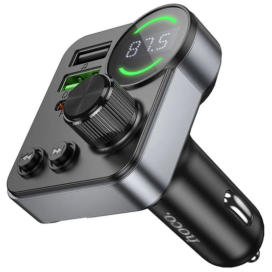 FM Bluetooth modulator HOCO E86, 2 x USB-A - 1 x USB-C - 1 x microSD