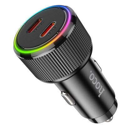 Auto punjač HOCO NZ14B, 50W, 3A, 2 x USB-C, Crni