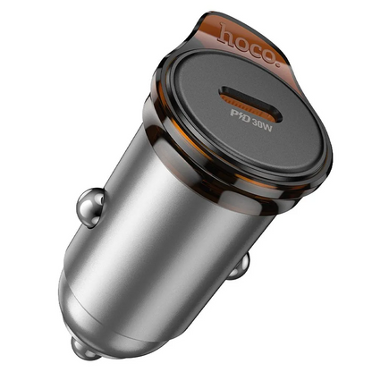Auto punjač HOCO NZ16, 30W, 3A, 1 x USB-C, Sivi