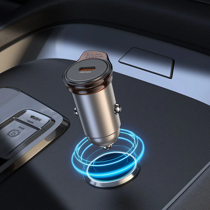 Auto punjač HOCO NZ16, 30W, 3A, 1 x USB-C, Sivi