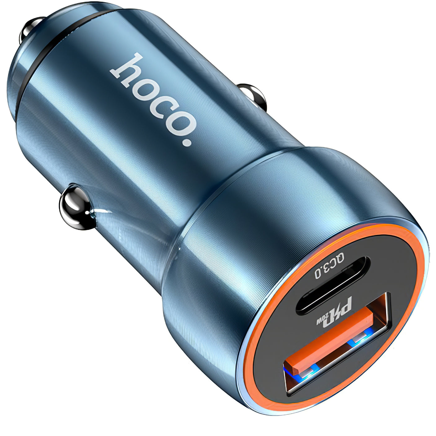 Auto punjač HOCO Z46A, 20W, 3A, 1 x USB-A - 1 x USB-C, Plavi