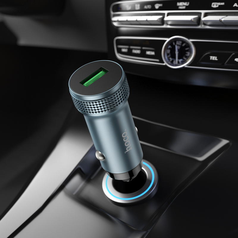 Auto punjač HOCO Z49A, 18W, 3A, 1 x USB-A, Crna