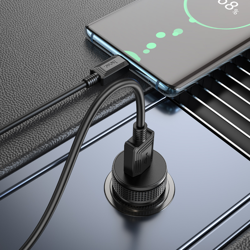 Auto punjač HOCO Z49A, 18W, 3A, 1 x USB-A, Crna