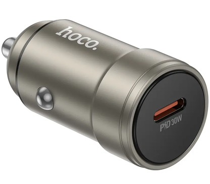 Auto punjač HOCO Z57, 30W, 3A, 1 x USB-C, Siva