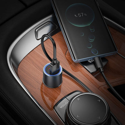 Auto punjač HOCO Z60, 48W, 3A, 1 x USB-A - 1 x USB-C, Crni