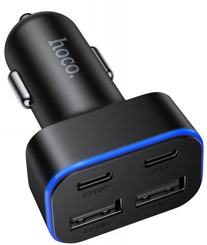 Auto punjač HOCO Z63, 42W, 3A, 2 x USB-A - 2 x USB-C, Crni