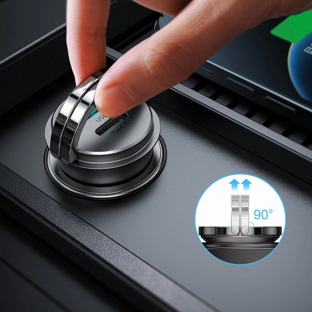 Auto punjač Joyroom C-A35, 45W, 5A, 1 x USB-A - 1 x USB-C, Sivi