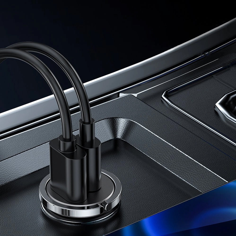 Auto punjač Joyroom C-A35, 45W, 5A, 1 x USB-A - 1 x USB-C, Sivi