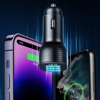 Auto punjač Joyroom JR-CCD04, 30W, 3A, 1 x USB-A - 2 x USB-C, Crni
