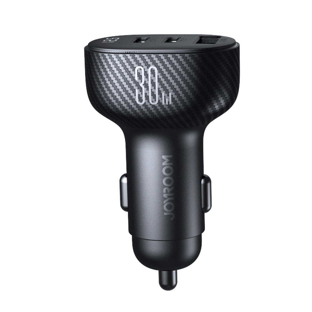 Auto punjač Joyroom JR-CCD04, 30W, 3A, 1 x USB-A - 2 x USB-C, Crni
