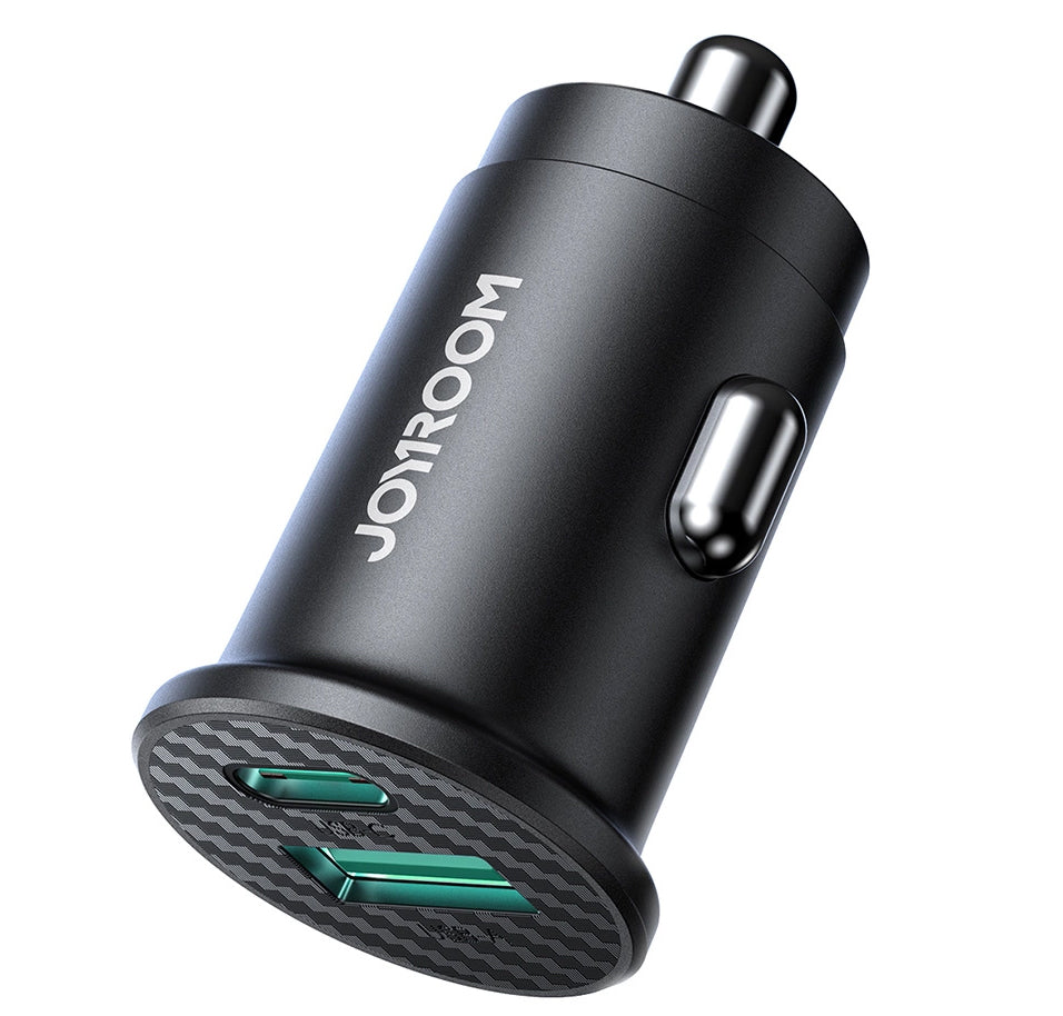 Auto punjač Joyroom JR-CCN16 Mini, 12W, 2.4A, 1 x USB-A - 1 x USB-C, Crni