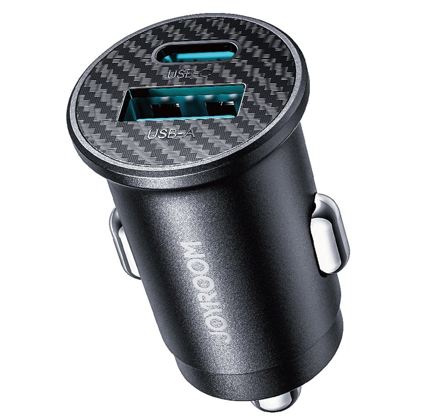 Auto punjač Joyroom JR-CCN16 Mini, 12W, 2.4A, 1 x USB-A - 1 x USB-C, Crni