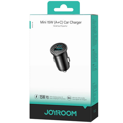 Auto punjač Joyroom JR-CCN16 Mini, 12W, 2.4A, 1 x USB-A - 1 x USB-C, Crni