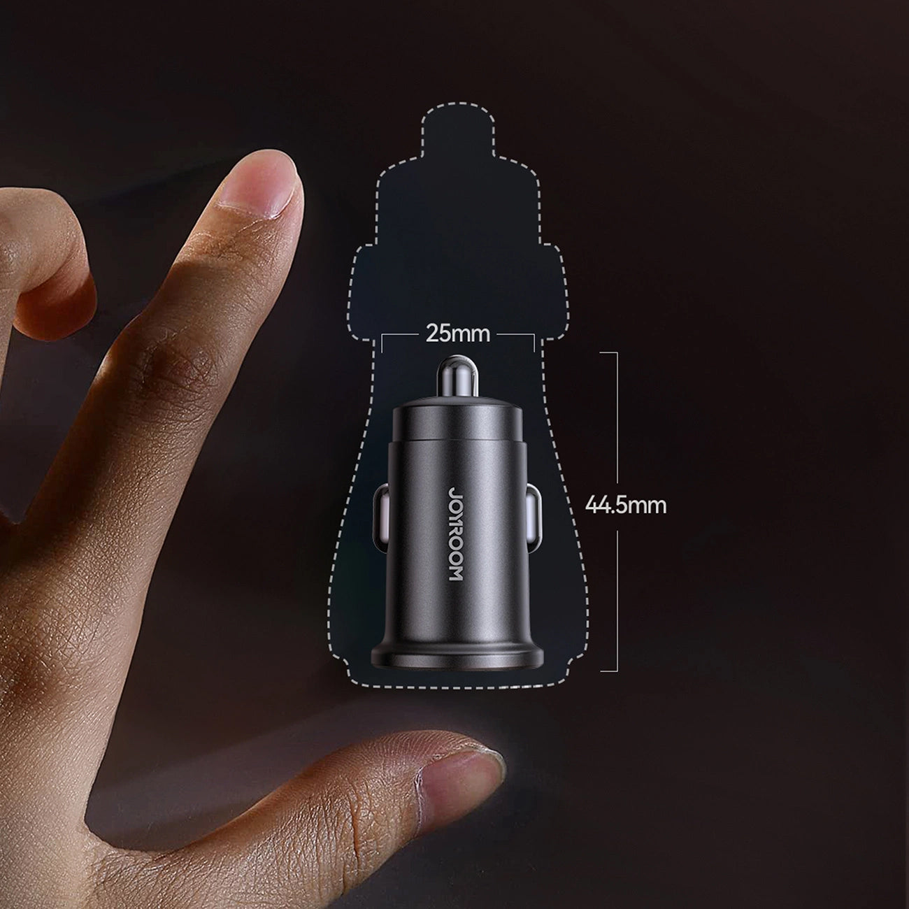 Auto punjač Joyroom JR-CCN16 Mini, 12W, 2.4A, 1 x USB-A - 1 x USB-C, Crni